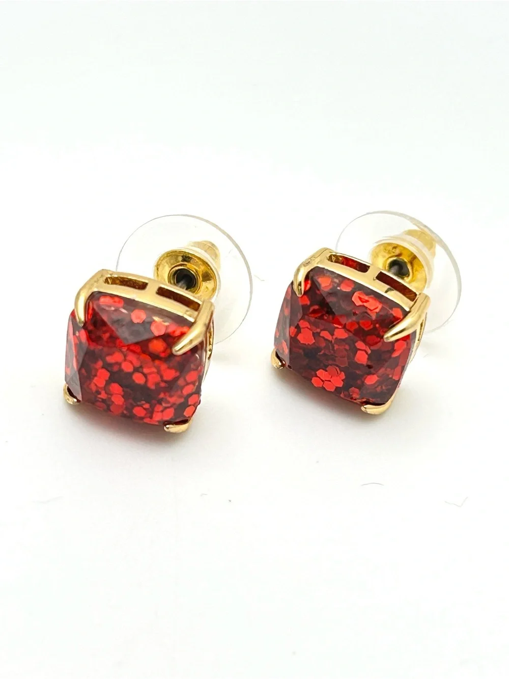 Kate Spade Red Glitter Gumdrop Earrings